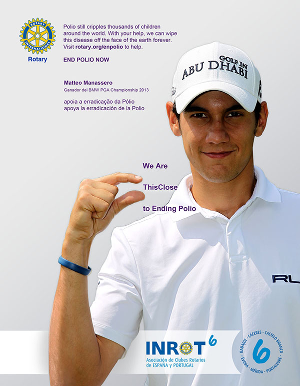 Matteo Manassero apoya la campaña de erradicación de la polio a través del I Circuito de Golf INROT.6