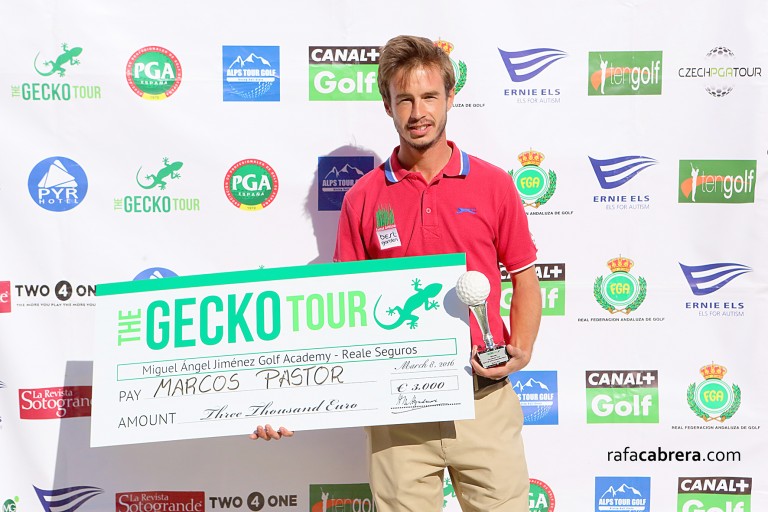 Marcos Pastor, ganador del Gecko Tour en Miguel Ángel Jiménez Golf Academy.