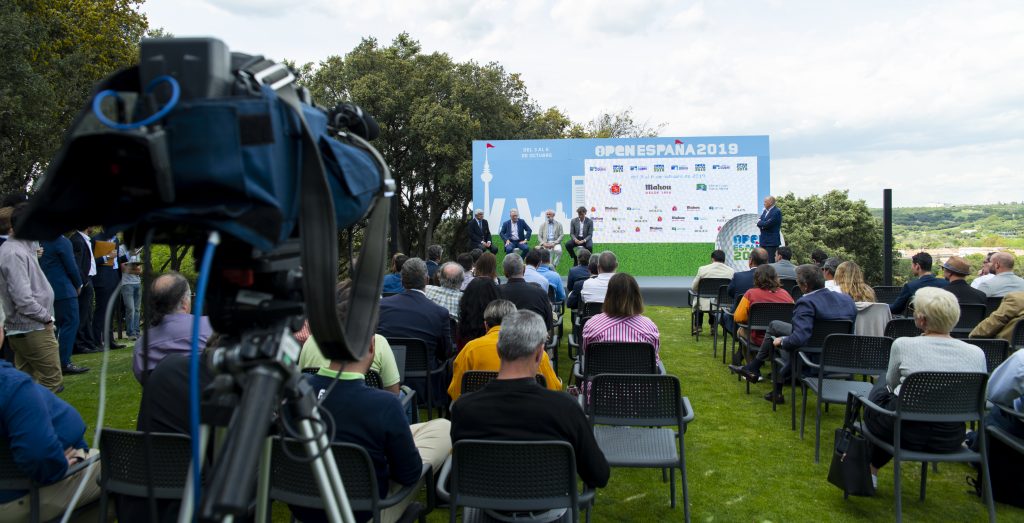 Presentación del Open de España, que tendrá lugar del 3 al 6 de octubre de 2019