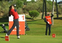 La madrileña Carolina López-Chacarra, líder del Santander Golf Tour Madrid a base de birdies