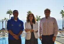 Holiday World Resort y Pickleball Europe se asocian en la gestión del primer Club de Pickleball en un complejo hotelero vacacional en España Holiday World Pickerball- Miguel Aróstegui, Mari Francis Peñarroya y Juan Luis Cebrián